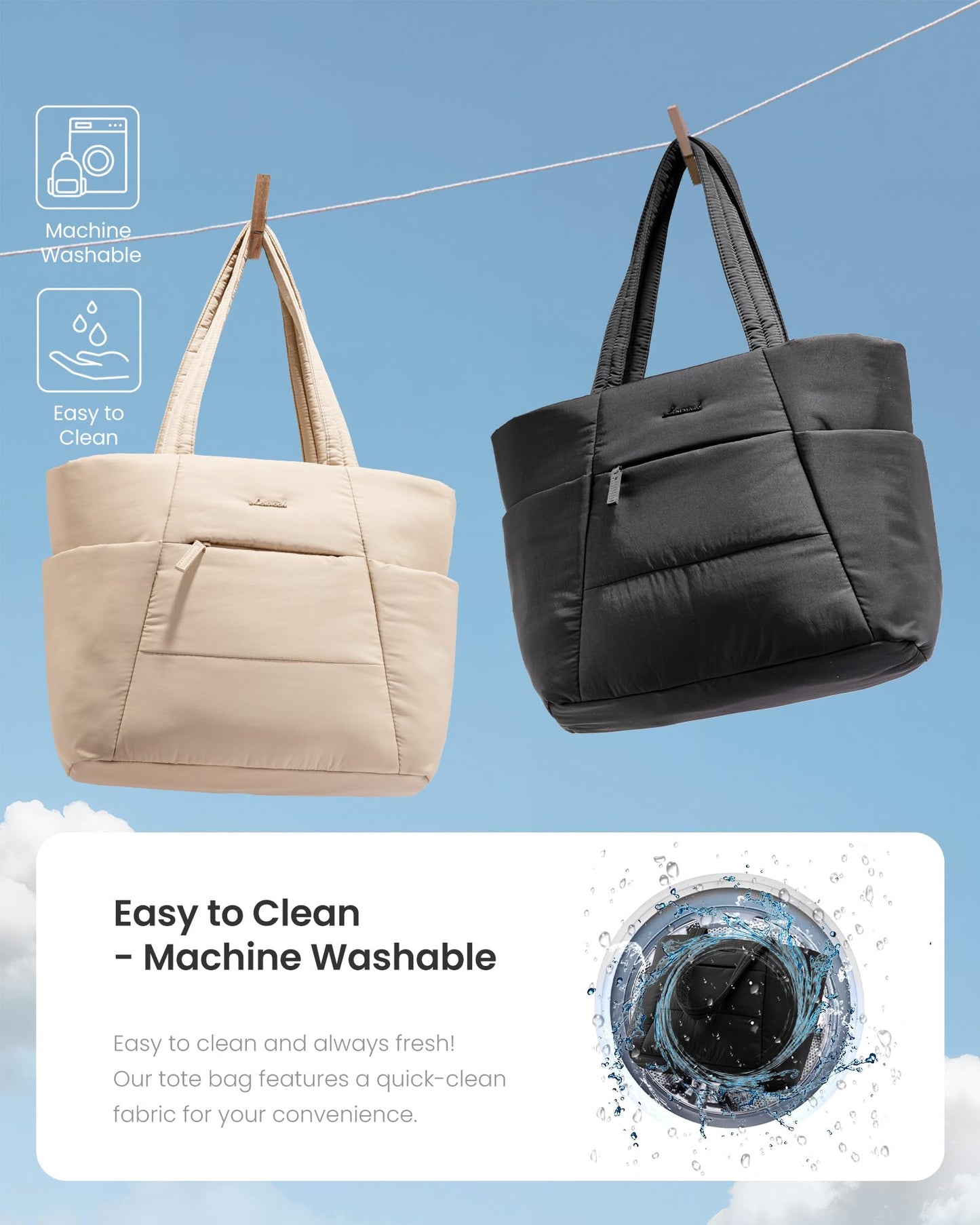 Optima Premium Women's Tote Bag - 15.6in, Stylish Black Design