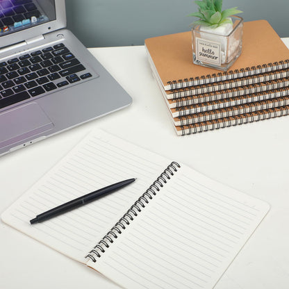 Optima Premium A5 Spiral Lined Notebooks - 60 Pack, Kraft Cover