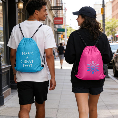 Optima Premium Nylon Drawstring Backpack - 13.4x16.5 inches, 50 Pcs