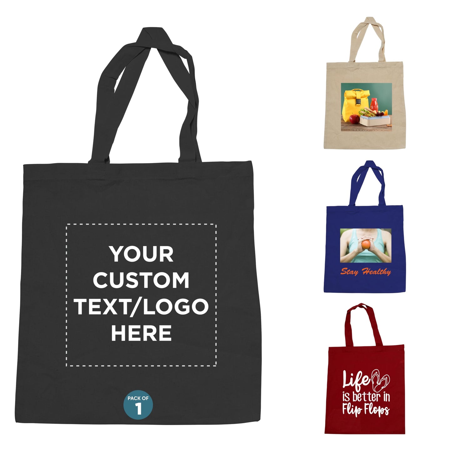 Optima Premium Cotton Canvas Tote Bag - Reusable, Personalized