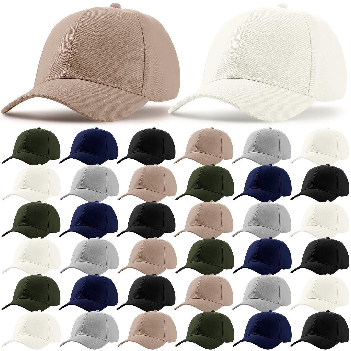 Optima Premium Adjustable Denim Trucker Hat - 36 Pcs Bulk Set