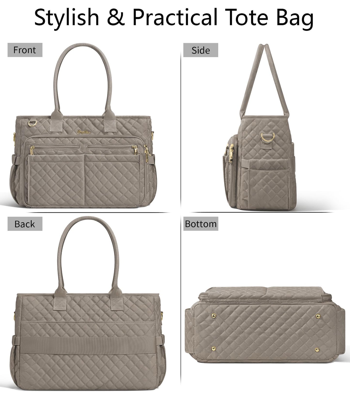 Optima Premium 15.6" Laptop Tote Bag - Insulated & Quilted Design