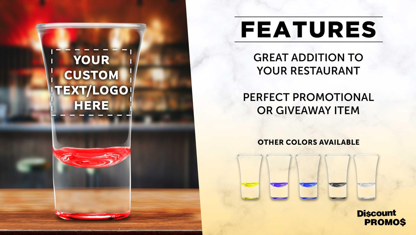 Optima Customizable 2 oz. Shot Glasses - 100 Pack, Etched Design