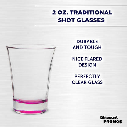 Optima Premium Shot Glasses - 2 oz. Pink - 10 Pack