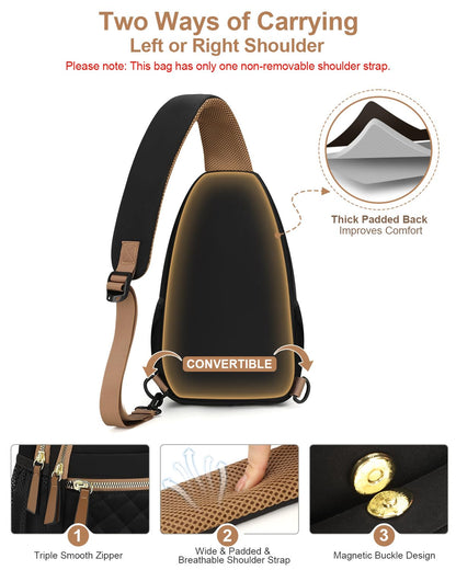 Optima Women's Waterproof Sling Bag - Medium Crossbody Fanny Pack