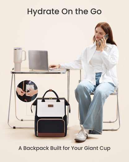 Optima Women's 15.6" Laptop Backpack - Travel-Ready with Tumbler Holder
