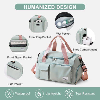 Optima Women's Small Duffle Bag with Shoe Compartment - Travel Ready