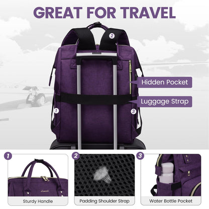 Optima Premium 15.6-Inch Waterproof Laptop Backpack for Women