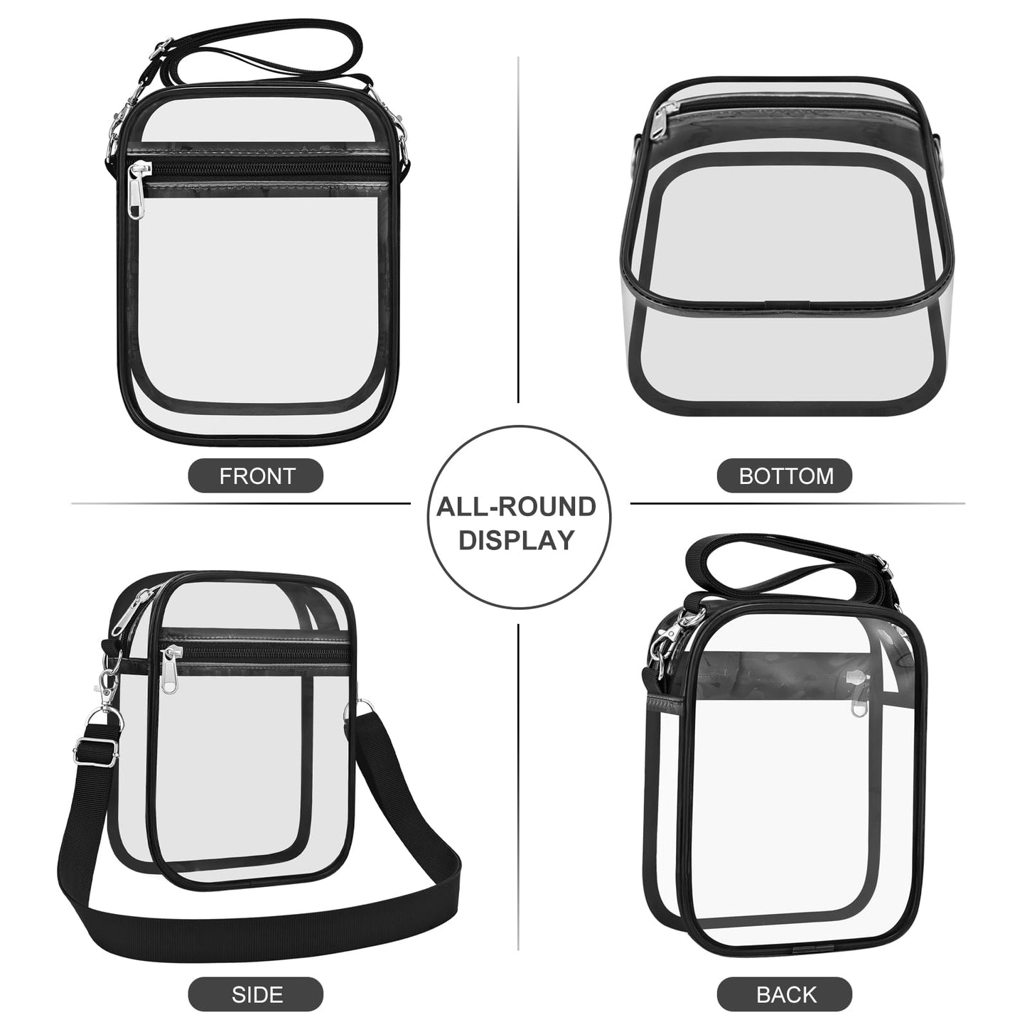 Optima Premium Clear Crossbody Stadium Bag - Compact & Approved