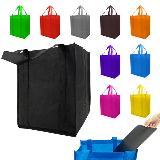 Optima Premium Reusable Tote Bags - 10 Pack, 50 lbs Capacity