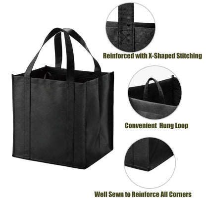 Optima Heavy-Duty Reusable Grocery Tote Bags - 10 Pack, 40 lbs Capacity