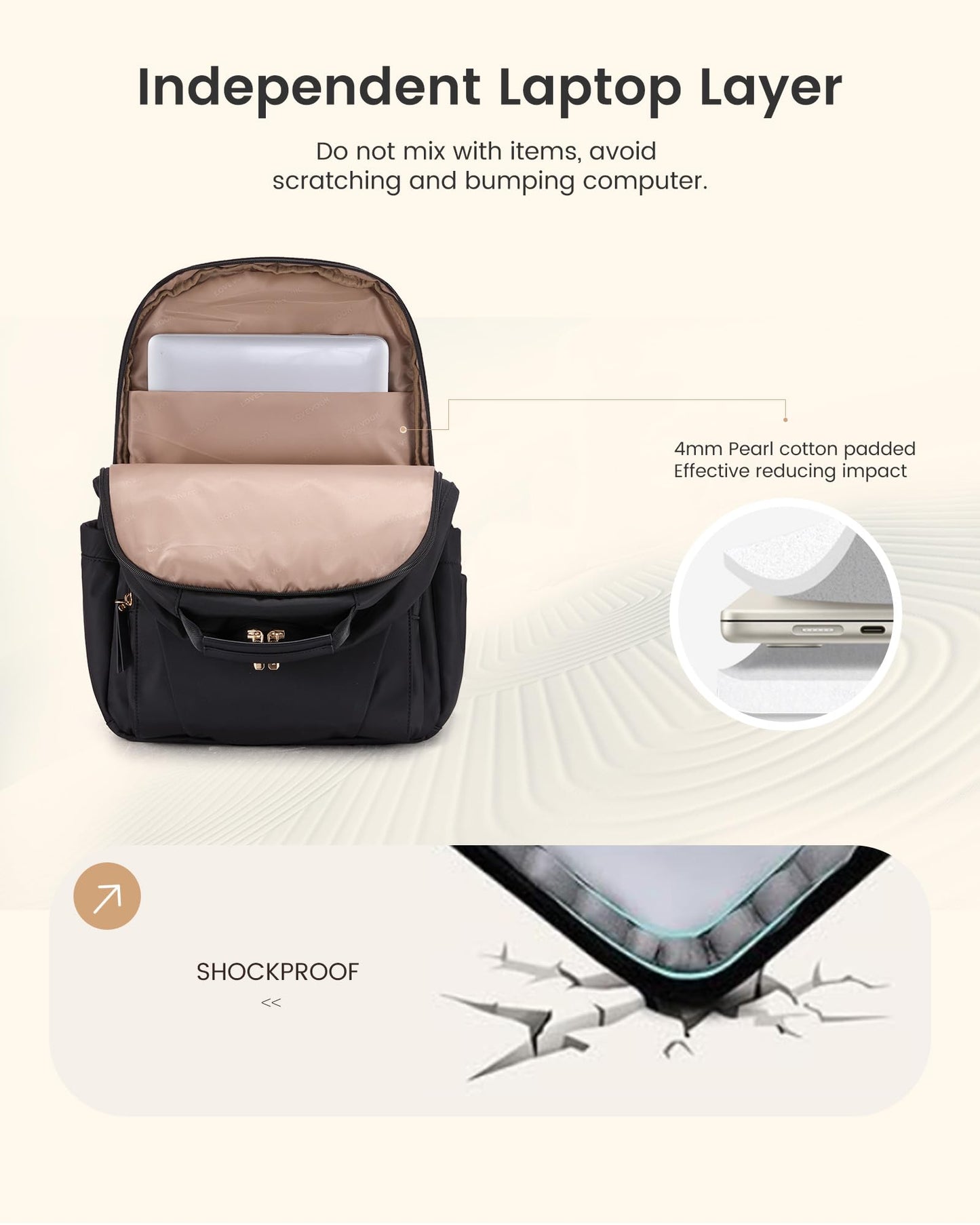 Optima Stylish Laptop Backpack for Women - Durable College Bookbag