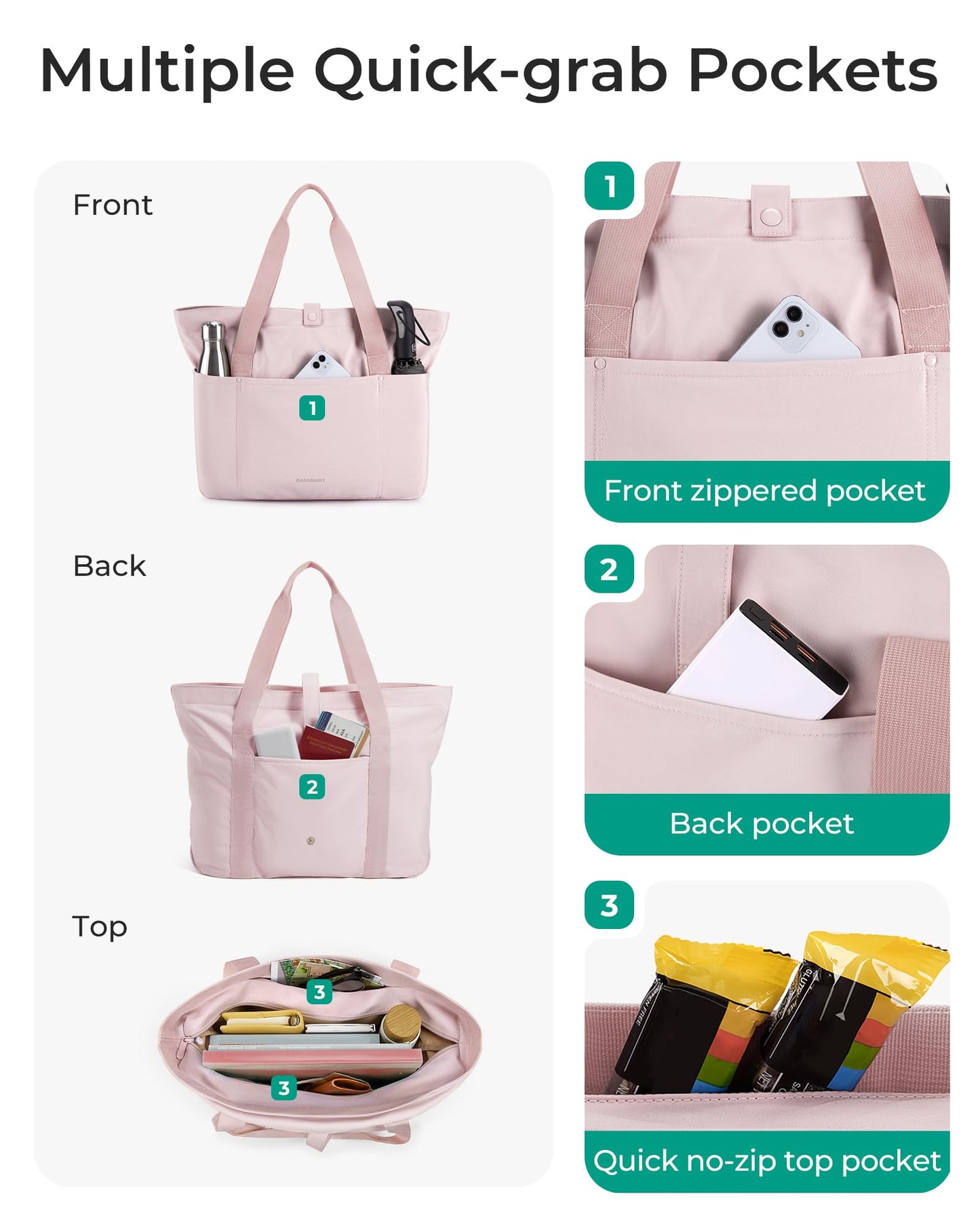 Optima Premium Foldable Tote Bag - Large Travel Shoulder Bag