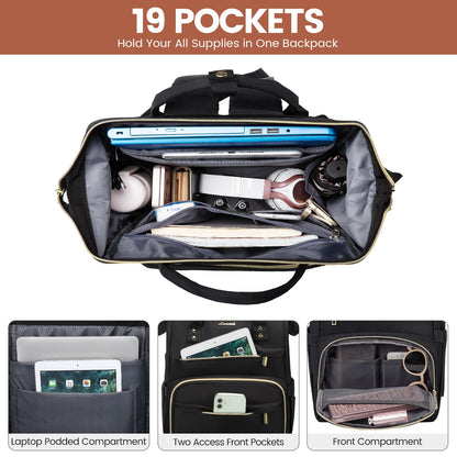 Optima Women's Laptop Backpack - Stylish Travel Bag with USB Port