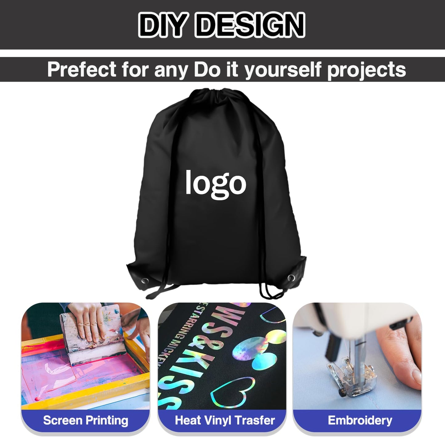 Optima COIDEA 20 Drawstring Backpack (Black), Black, Medium, Classi