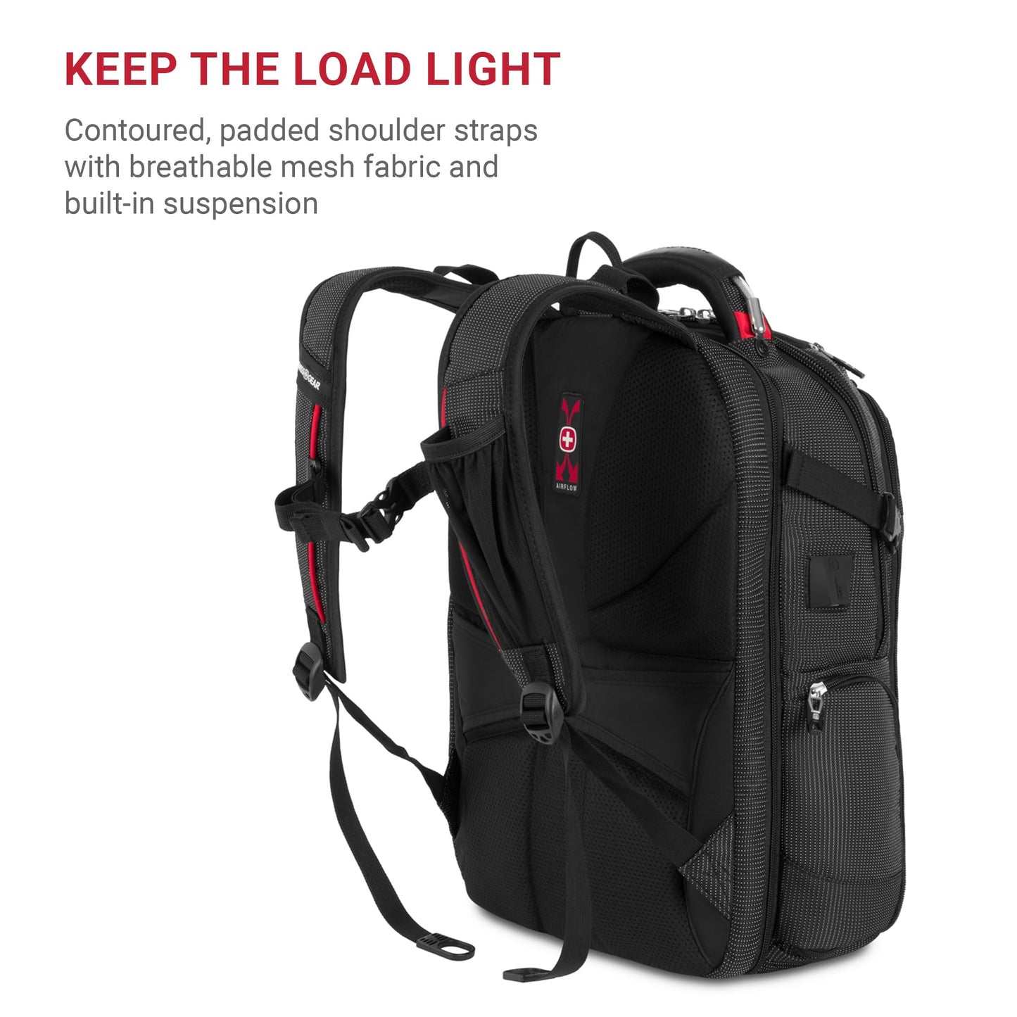 Optima Premium TSA-Friendly Laptop Backpack with Cable Lock - Black