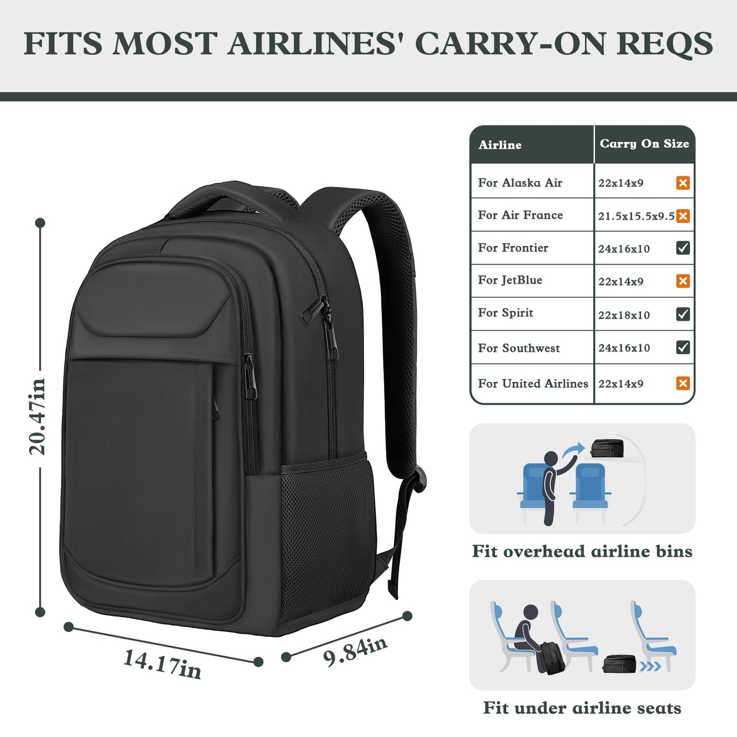 Optima Premium Anti-Theft Travel Laptop Backpack - 17.3 Inch