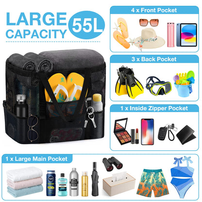 Optima Premium Waterproof Beach Tote Bag - Extra Large, Sandproof