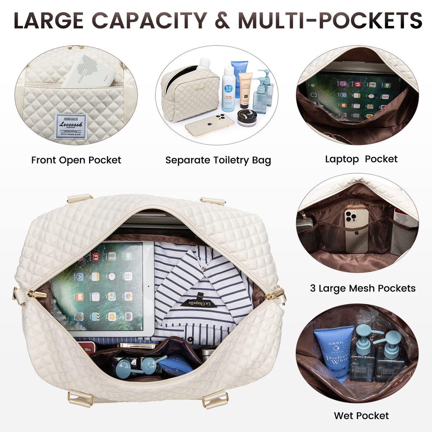 Optima Premium Travel Duffel Bag - Large with Shoe Compartment