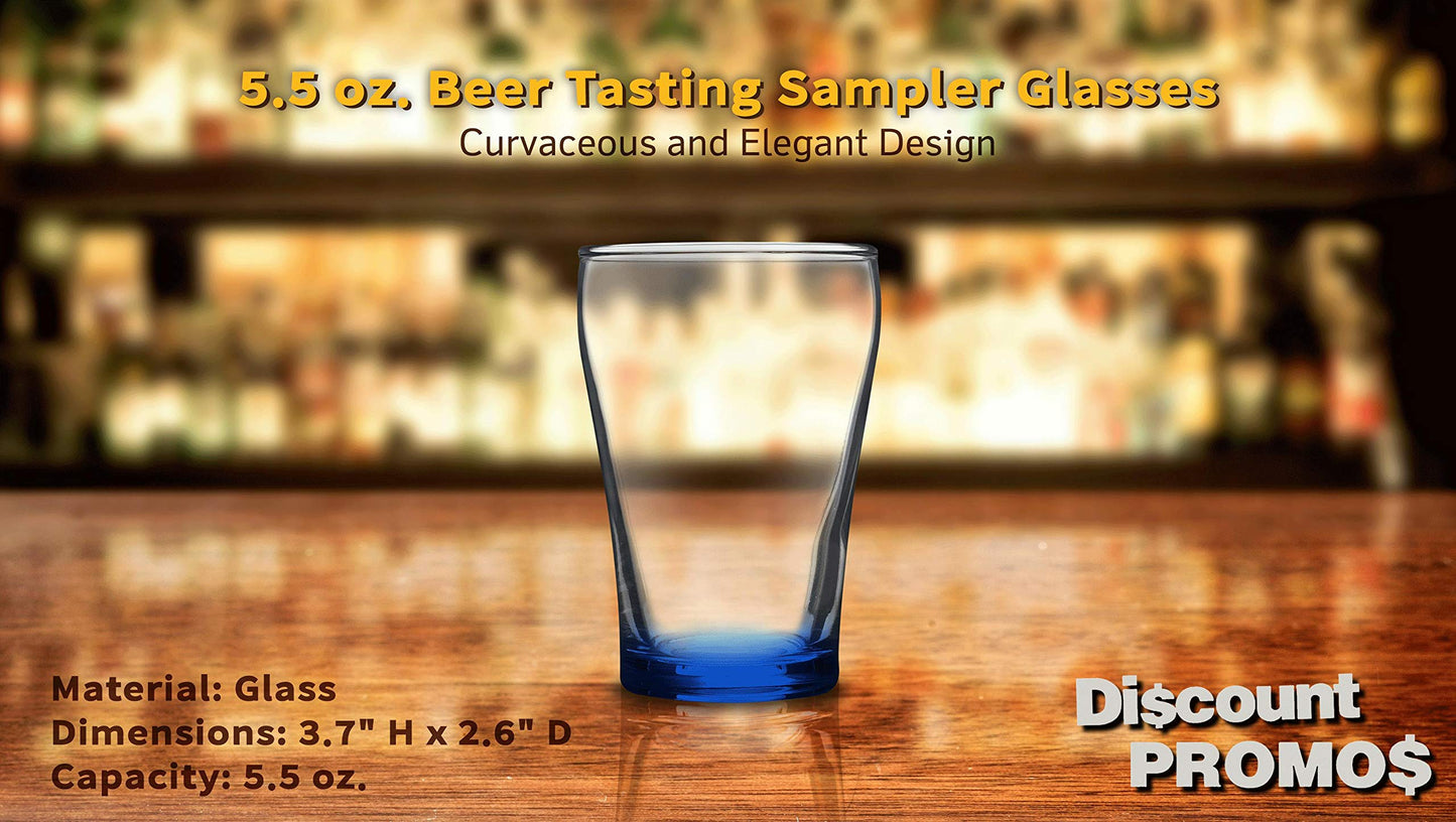 Optima Premium Beer Tasting Glass Set - 10 x 5.5 oz. Samplers