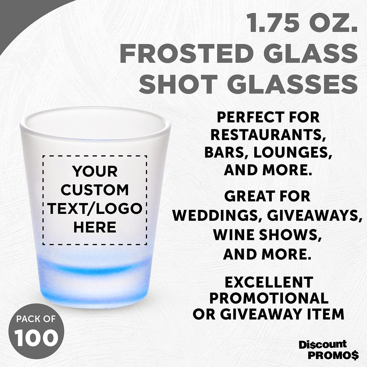 Optima Premium Frosted Glass Shot Glasses - 1.75 oz, Set of 100