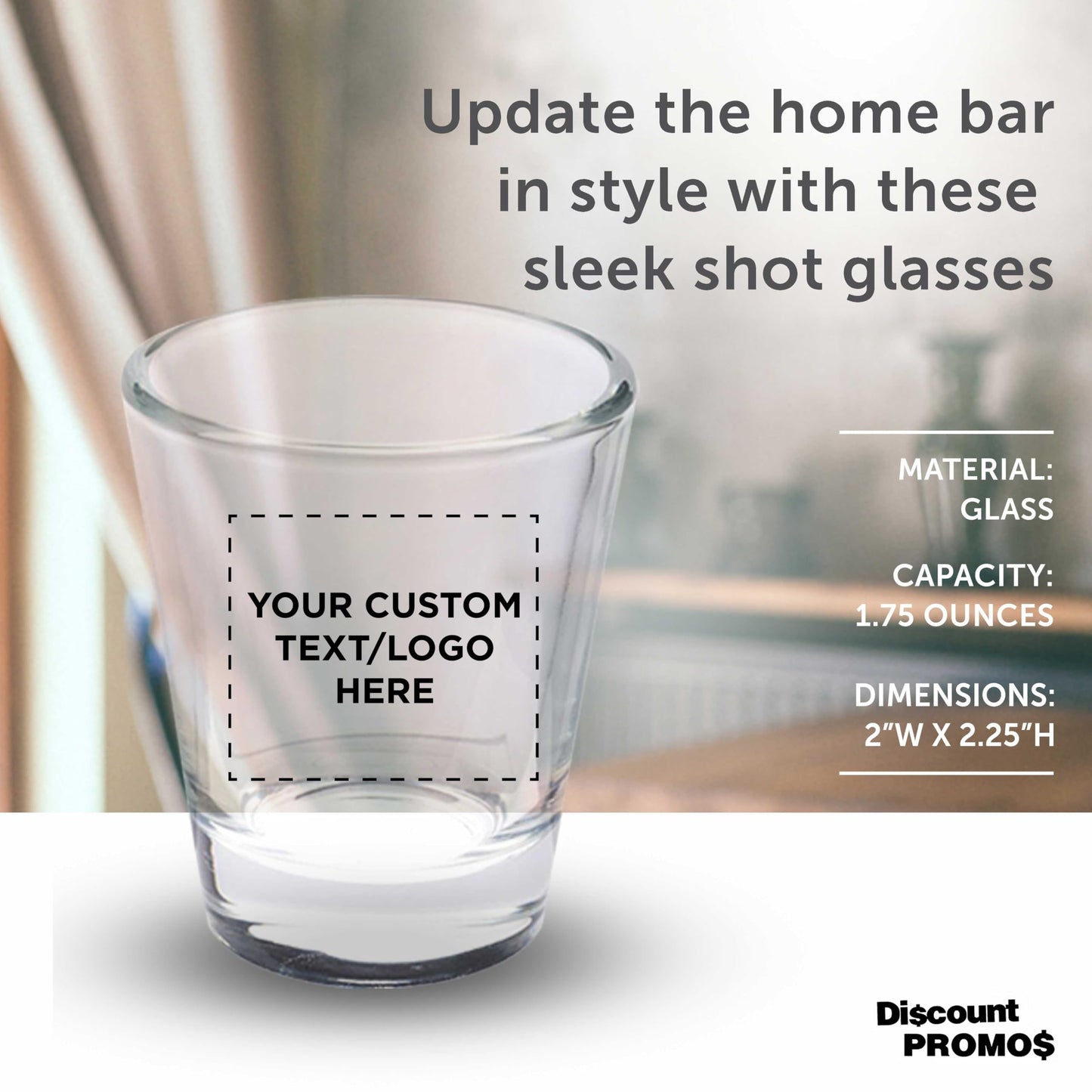 Optima Custom Shot Glasses Set - 1.75 oz, 100 Pack for Events