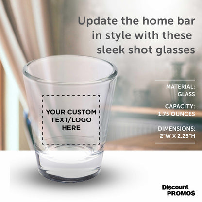 Optima Custom Shot Glasses Set - 1.75 oz, 100 Pack for Events