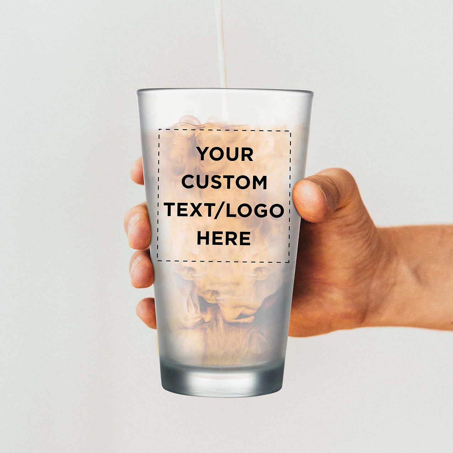 Optima Premium Frosted Pint Glasses Set - 16 oz, Customizable