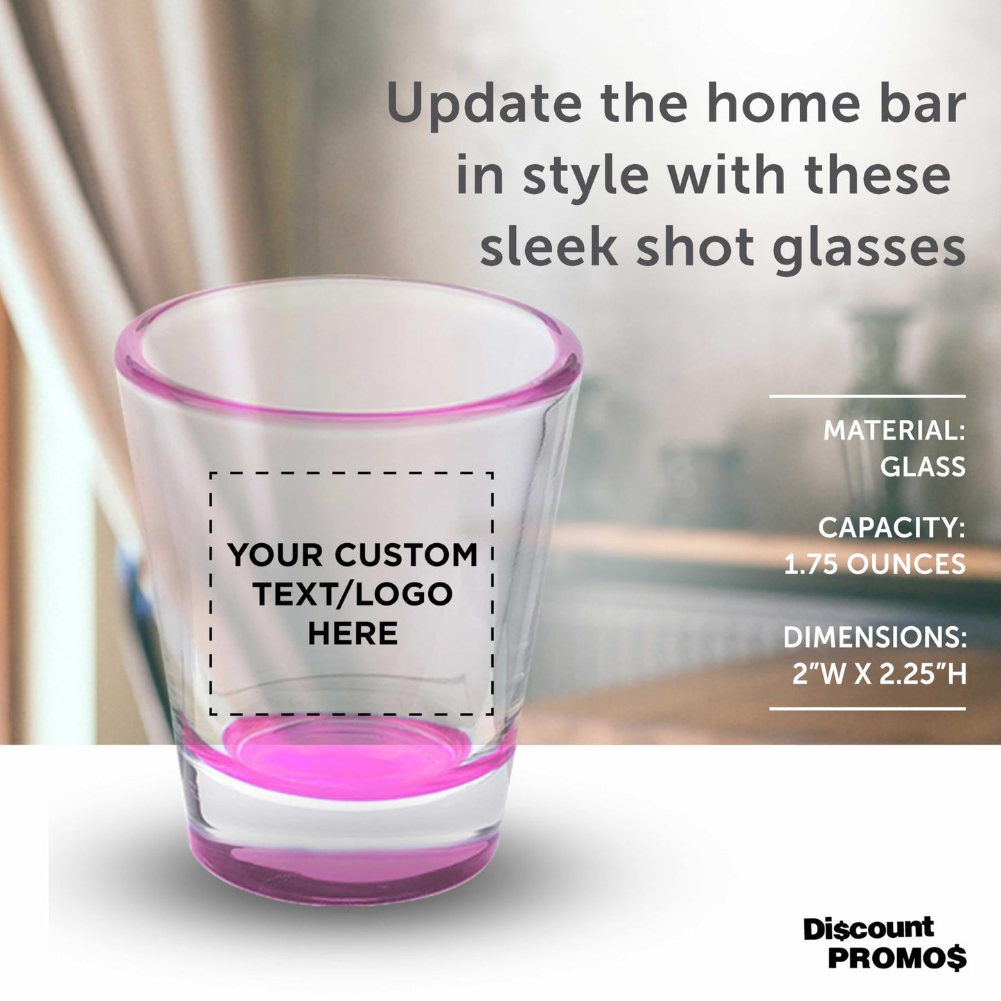 Optima Custom 1.75 oz Shot Glasses - Set of 100 for Events