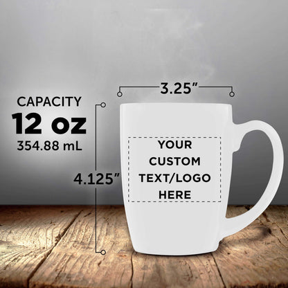 Optima Custom 12 Oz. Stoneware Coffee Mug Set - 100 Pack