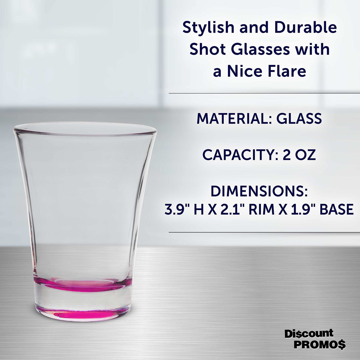 Optima Premium Shot Glasses - 2 oz. Pink - 10 Pack