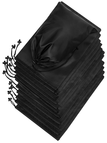 Optima Premium Nylon Drawstring Backpack - 9x12, 12-Pack, Black