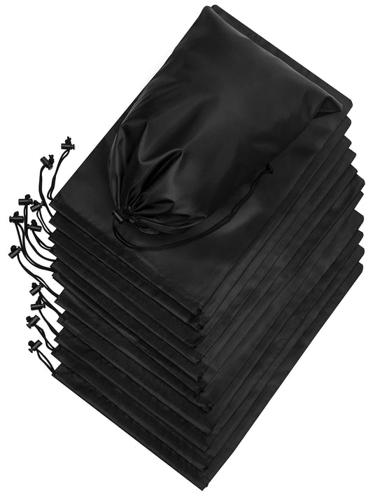 Optima Premium Nylon Drawstring Backpack - 9x12, 12-Pack, Black