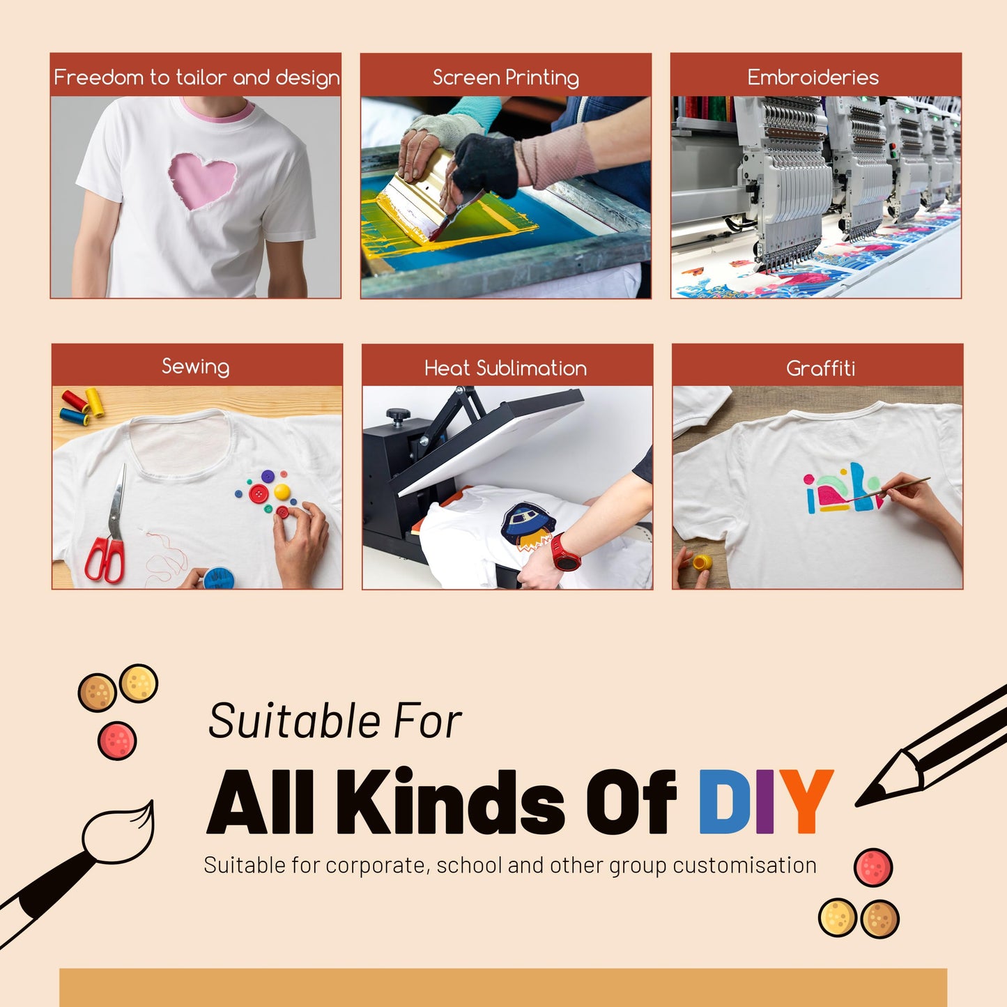 Optima Premium Unisex Polyester T-Shirts - 5 Pack for DIY Gifts