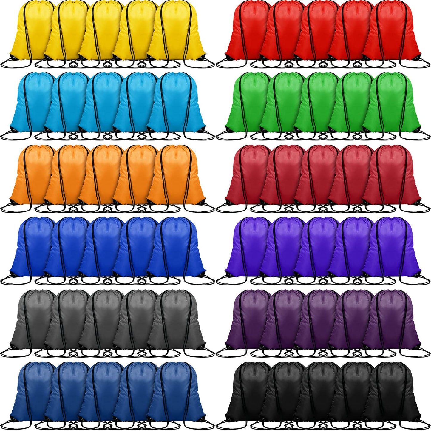 Optima Premium Drawstring Backpack - 16.4x13.8in, 120 Pack, Polyester