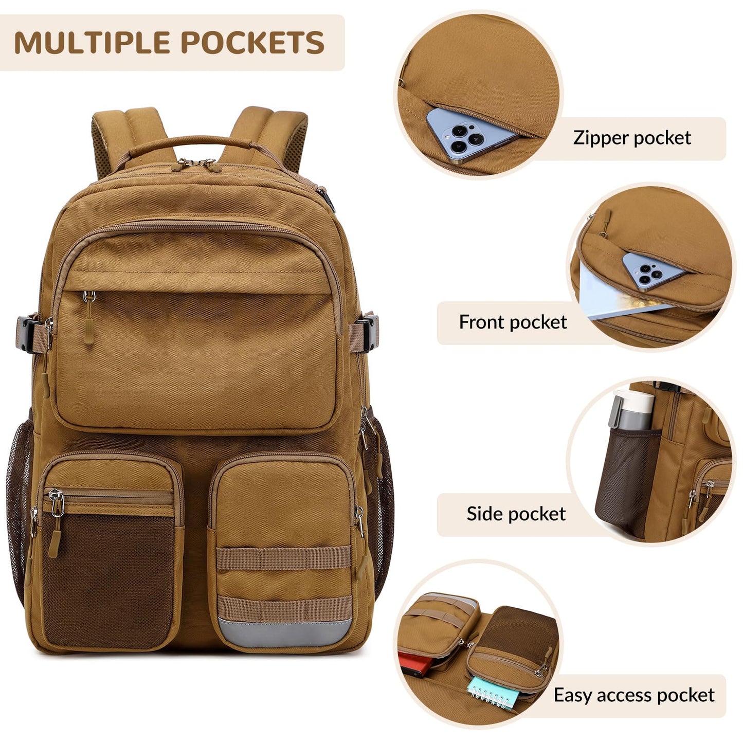 Optima Water-Resistant Backpack for Teens - Fits 15.6" Laptop
