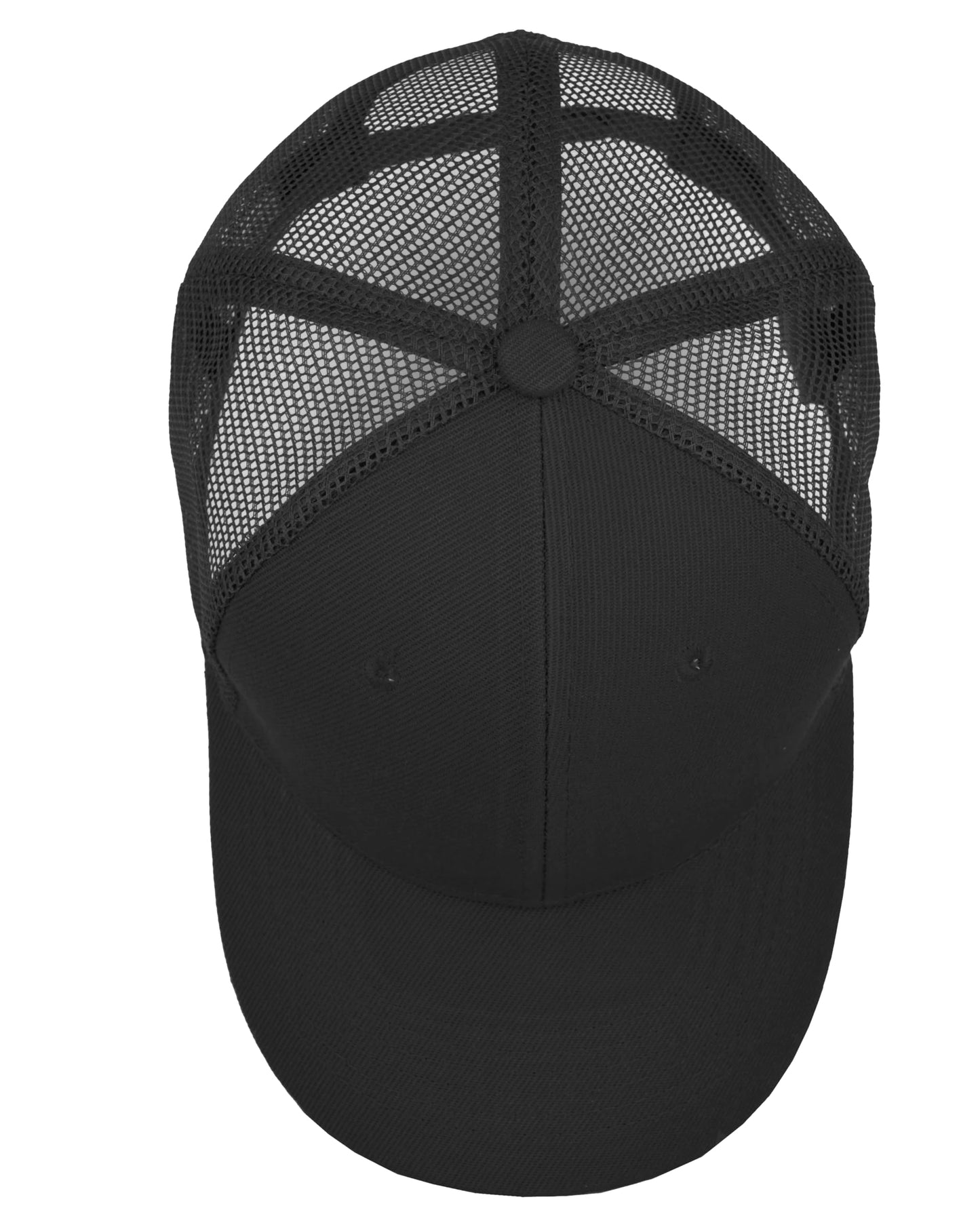 Optima Premium Mesh Trucker Cap - Structured Front, One Size, Black