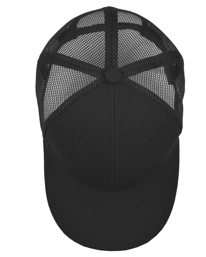 Optima Premium Mesh Trucker Cap - Structured Front, One Size, Black