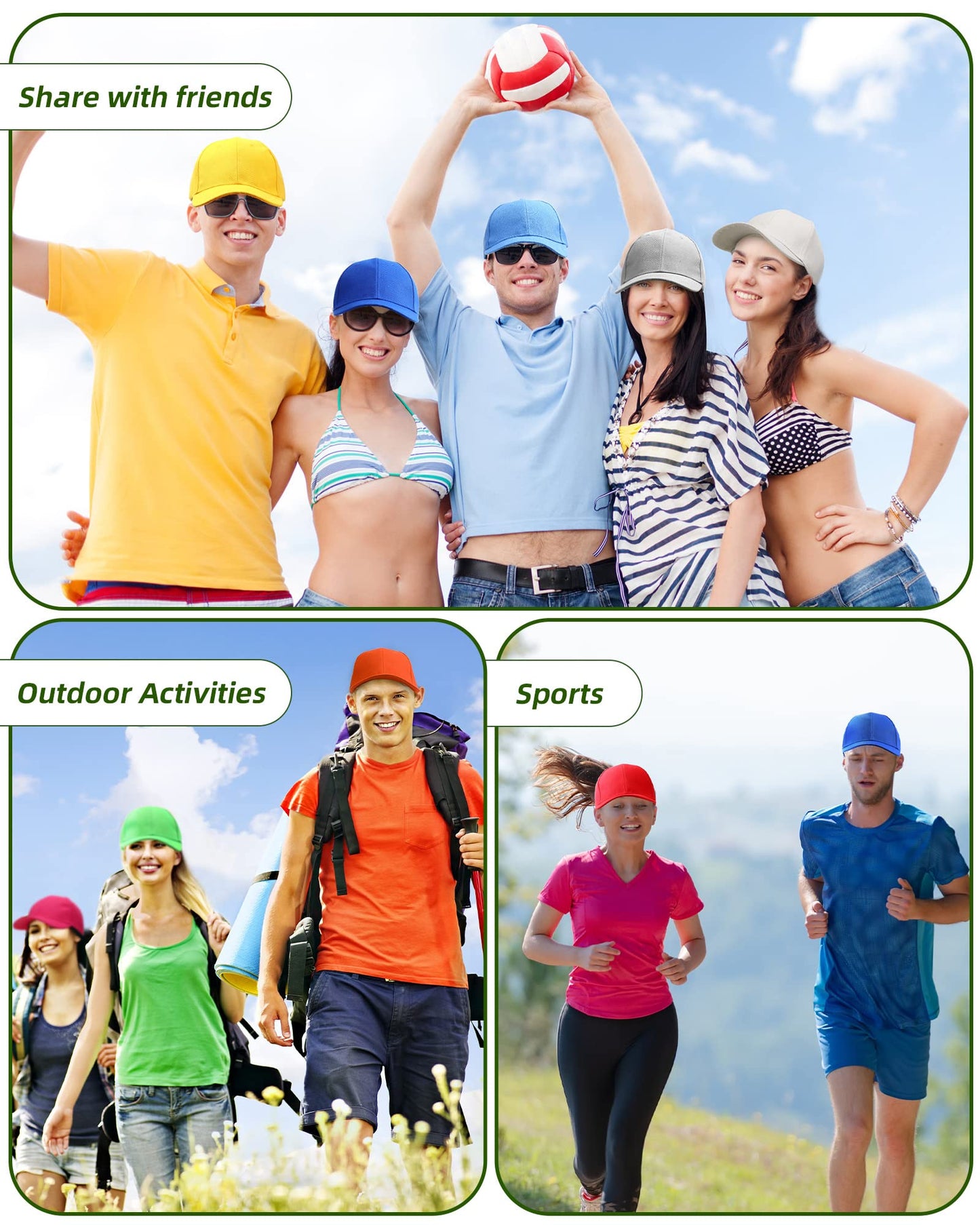 Optima Premium Adjustable Baseball Cap - 36 Pack Sublimation Hats