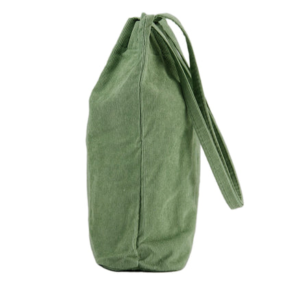 Optima Premium Corduroy Tote Bag - Large Matcha Green for Travel & Work