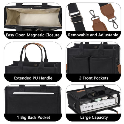 Optima Premium Canvas Tote Bag - Large, Stylish, Multi-Compartment