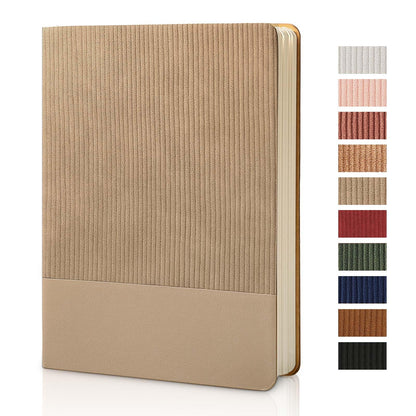 Optima Premium A5 Leather Journal Notebook - 80 Sheets, Khaki