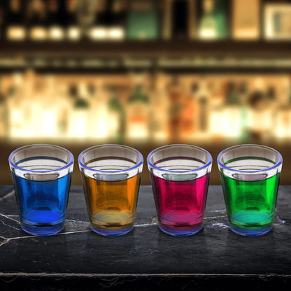Optima Premium Shot Glasses Set - 1.75 oz, 10-Pack, Blue Bottom