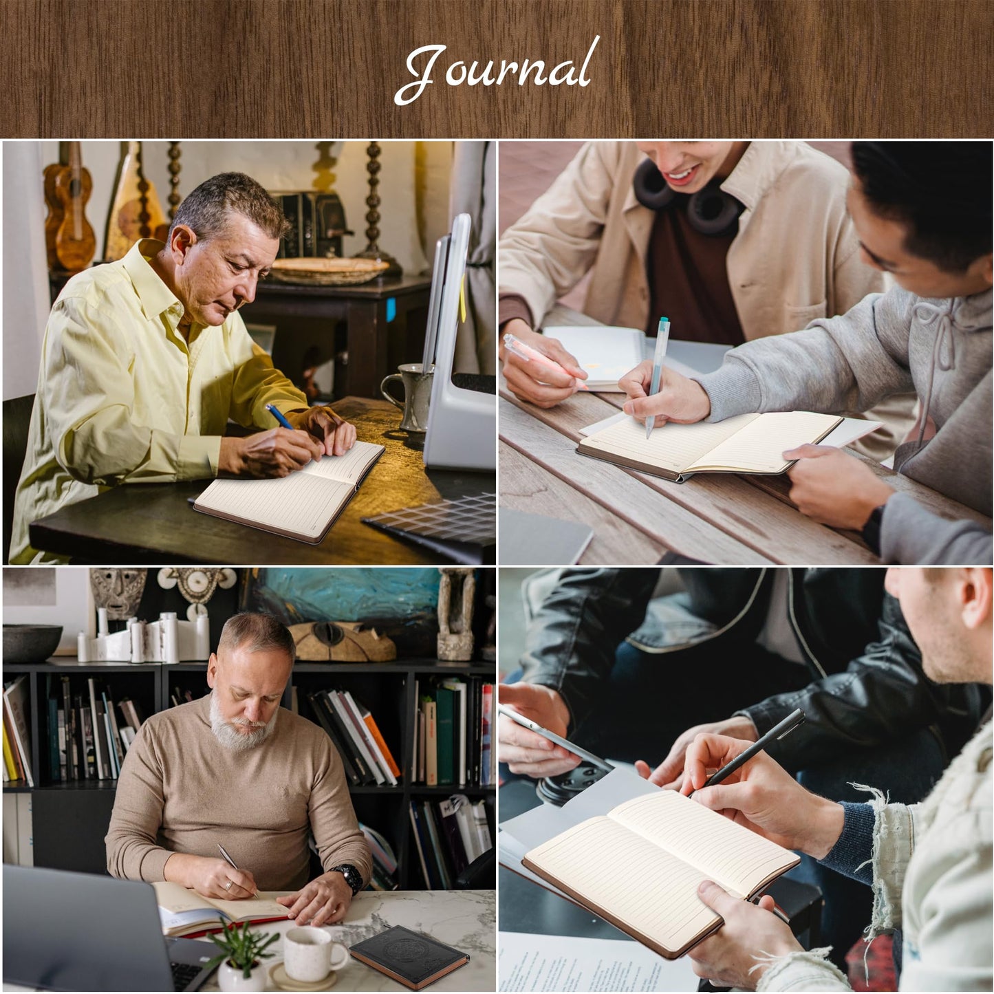 Optima Premium Leather Lined Journal - 5.7'' x 8.3'' Diary