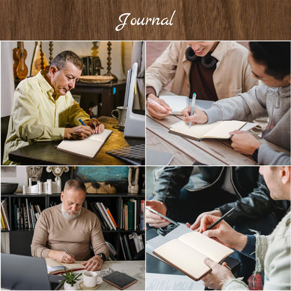 Optima Premium Leather Lined Journal - 5.7'' x 8.3'' Diary