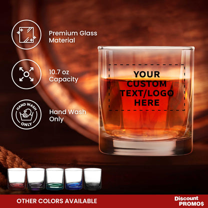 Optima Custom Whiskey Glass Set - 10.5 oz, 96 Pieces, Clear