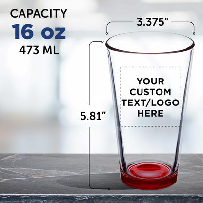 Optima Premium Custom Beer Glasses - 16 oz. Set of 100