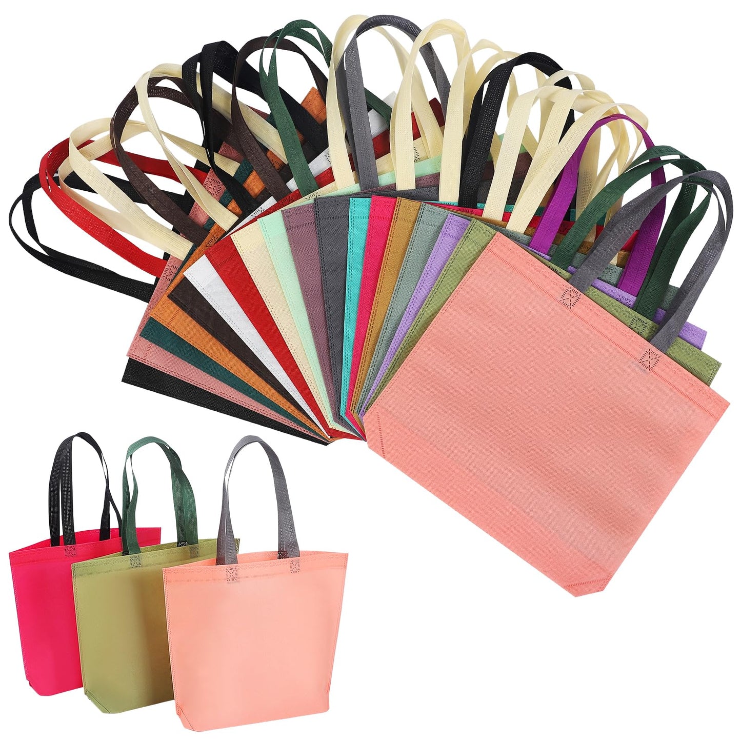 Optima Premium 36-Pack Reusable Tote Bags - Multipurpose & Colorful