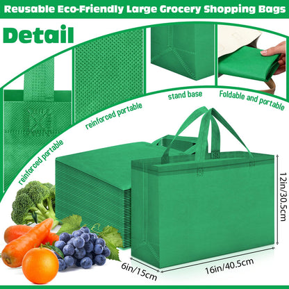 Optima Premium Reusable Tote Bags - 200 Pcs, Non-Woven, 16x6x12 Inch