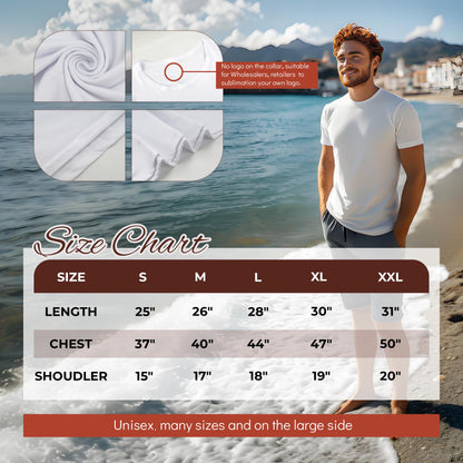 Optima Premium Unisex Polyester T-Shirts - 5 Pack for DIY Gifts